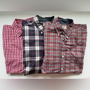3️⃣ JCREW SET OF 3 100% COTTON JCREW WOVEN PLAID SHIRTS SIZE MEDIUM